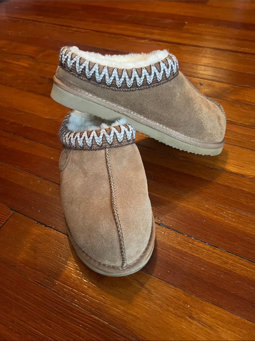 Kids Cozy Shearling Lined Slip-On Clog - Tan